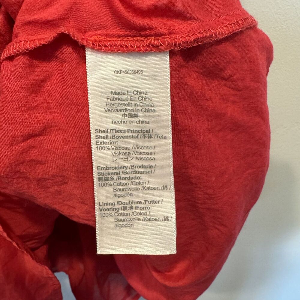 Madewell Eyelet Lucie Smocked Mini Dress Red Picnic Brunch Vacation Women Small - Picture 7 of 10